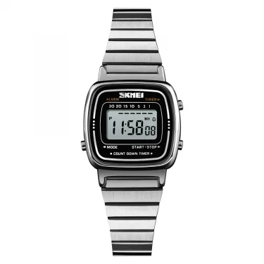 SKMEI Women Digital Watches for Women Fashion Alarm Water Resistance Stainless Steel Sport Watches- 1901 2