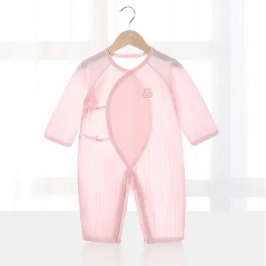 Baby Thin Summer Jumpsuit Clothes Short Sleeve Romper Boy Newborn Solid Girl Sleep Gown Infant Organic Cotton Rompers 5