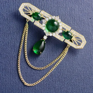 Retro Fashion Rhinestone Tassel Chains Brooch For Women Elegant Luxury Corsage Wedding Party Brooches Pins High Quality Badges 2