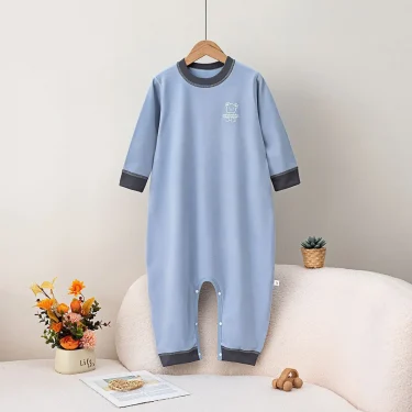 Autumn Newborn Boys Bodysuits Cotton Bear Pattern Long Sleeve Infant Baby Boys Rompers Loose Warm Loungewear Kids Boys Jumpsuits 3