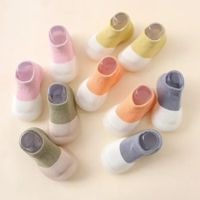 Baby Socks Shoes Infant Color Matching Cute Kids Boys Shoes Doll Soft Soled Child Floor Sneaker BeBe Toddler Girls First Walkers 4