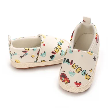 0-18Months Cute Cartoon Newborn Baby Prewalker Girls Boys Casual Shoes Leather Non-Slip Soft-Sole Infant Toddler First Walkers 4