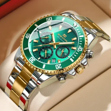 Multifunctional Mens Quartz Watch Luxury Water Night Glow Business Style Diver Series Stainless Steel Leisure Fashion Wristwatch 1