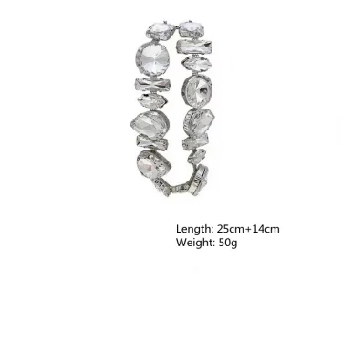 Geometric Crystal Choker Necklaces for Women Water Drop Clavicle Chain Necklaces Statements Jewelry Gifts 6