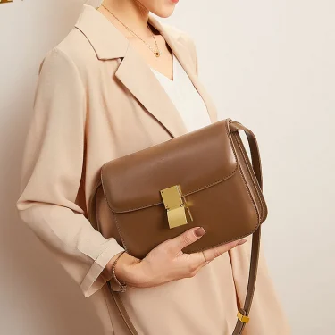 Women’s Genuine Leather Shoulder Bag Trend Brand Small Square Bags Luxury Designer Handbag Fashion Messenger BagsTofu Bags 3
