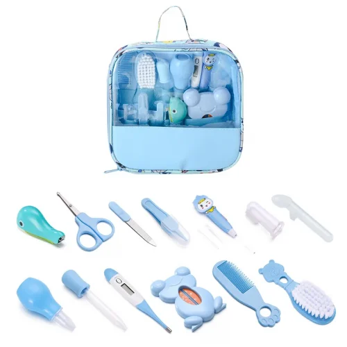 13pcs/Set Newborn Baby Kids Nail Hair Health Care Thermometer Grooming Brush Kit Care Baby Essentials Newborn nail clippers Comb 1