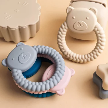 1Pcs Baby Teether Silicone Toy BPA Free Cartoon Bear Nursing Teething Gifts Baby Health Molar Chewing Newborn Accessories Toy 1