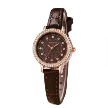 Luxury Quartz Wristwatch Female Ladies Diamond Luxury Leather Belt Watch Fashionable Simple Style Quartz Wristwatch Reloj Mujer 5