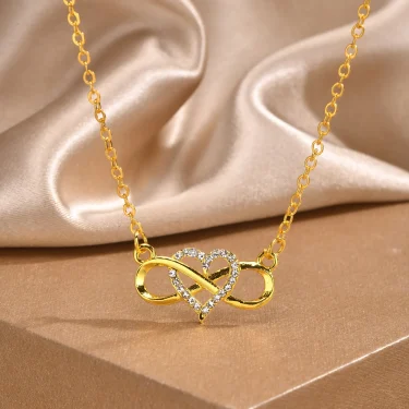 Infinity Heart Necklace for Women with Cubic Zirconia Anniversary Birthday Jewelry Gifts Wife Girlfriend Mom Daughter 1