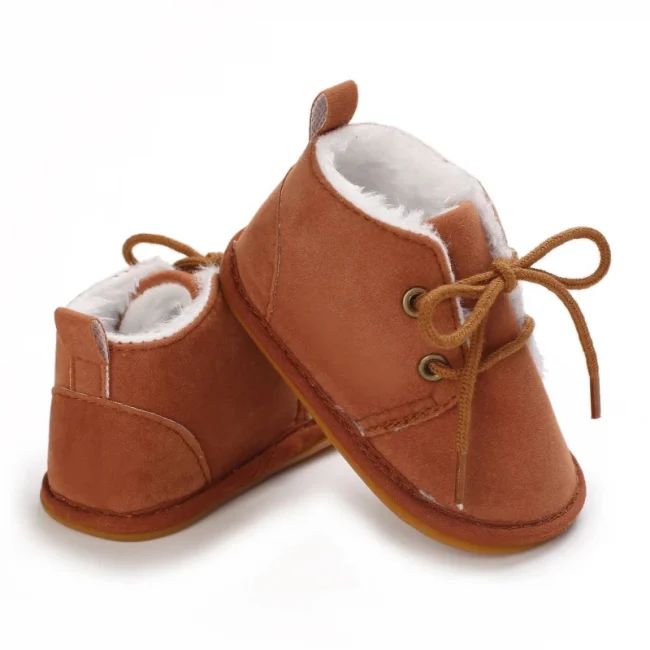 New Snow Baby Booties Shoes Baby Boy Girl Shoes Crib Shoes Winter Warm Cotton Anti-slip Sole Newborn Toddler First Walkers Shoes 4