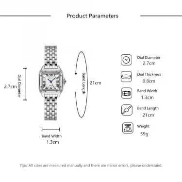 Women's Fashion Square Watches Gold Alloy Strap 2025 Luxury Ladies Quartz Wristwatches Qualities Female Roman Scale Clock 2
