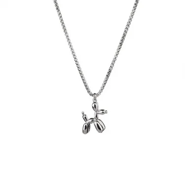 Silver Color Cute Animal Balloon Dog Necklaces Creative Pendant Clavicle Chain Necklace Ladies Girl Jewelry 6