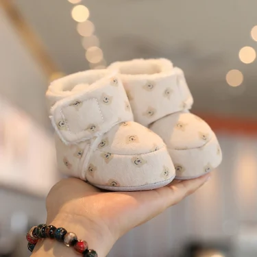 0-18 months Super Cute Winter Snow Baby Boots Cute Bear Warm Booties For Kids Soft Sole Infant Newborn Toddler Baby Girl Shoes 2