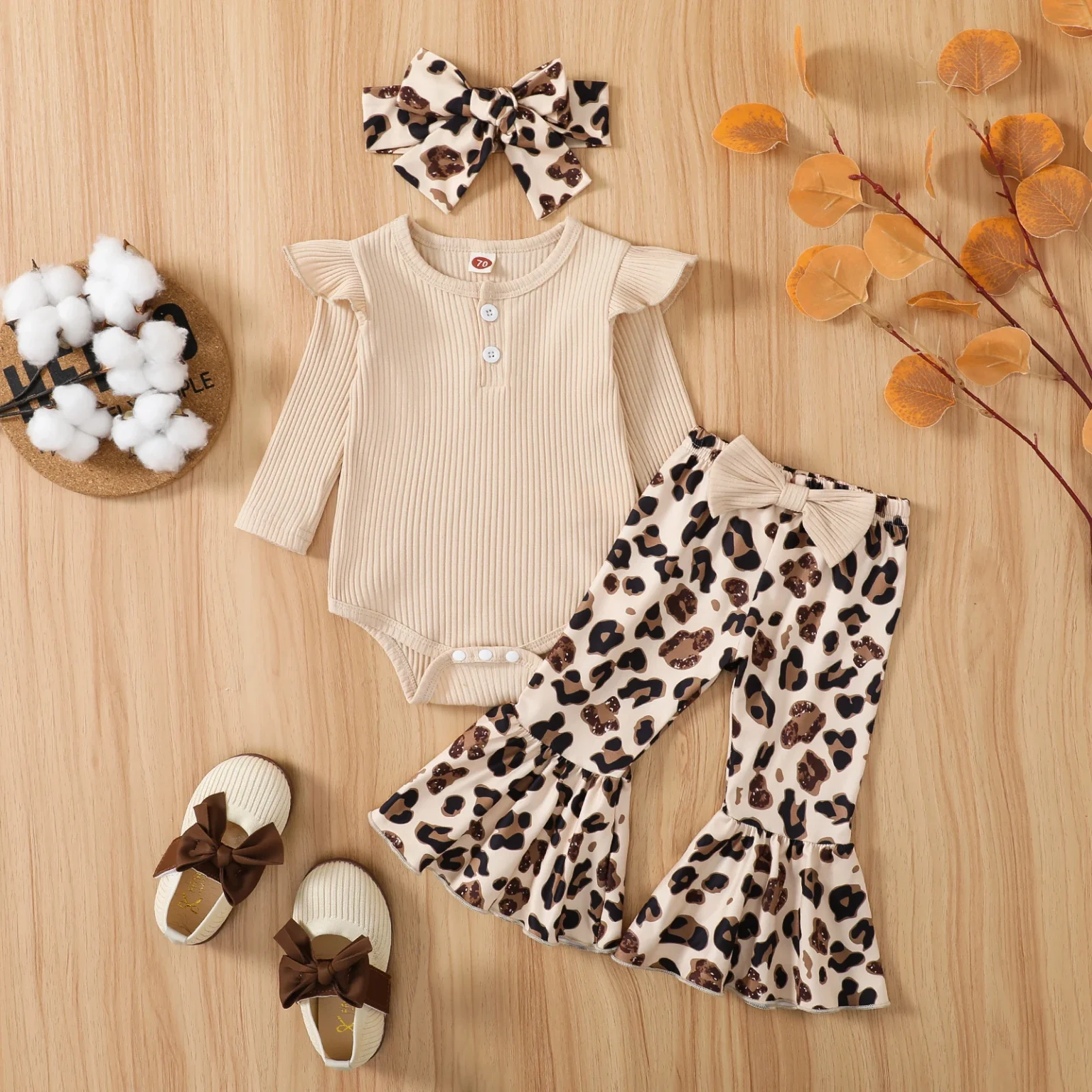 Ma&Baby 0-12M Newborn Infant Baby Girl Clothes Set Knit Long Sleeve Romper Flare Pants Fall Spring Clothing Outfits D01 2