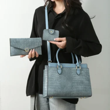 3 Sets Luxury Patent Leather Handbag For Women Alligator Patterrn Designer Female Shoulder Crossbody Bags Ladies Sac A Main 4