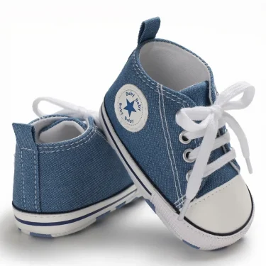 Canvas Sneakers Baby Boys Girls Shoes First Walkers Infant Toddler Anti-Slip Soft Sole Classical Newborn Baby Shoes 0-18 Months 3