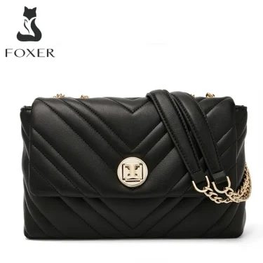 FOXER Women Flap Shoulder Cossbody Bag Fashion Luxury Split Leather Underarm Bag For Lady High Quality Christmas Gifts 1