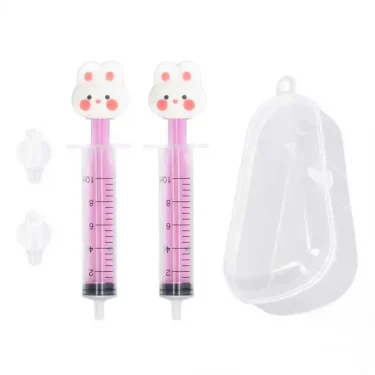2pcs Baby Nasal Irrigator Cartoon Shaped Syringe Type Silicone Infant Nose Cleaner Rinsing Device 3