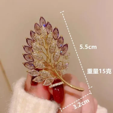 Cute Romantic Colorful Flower Metal Brooches For Women Alloy Crysal Plant Brooche Party Birthday Jewelry. 6