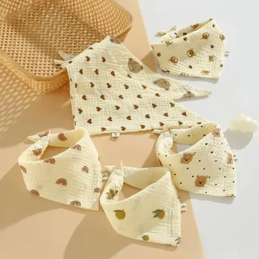 New Baby Cotton Soft Soothe Appease Square Towels Infant Color Matching Bandana Handkerchief Muslin Burp Cloths Feeding Bibs 2