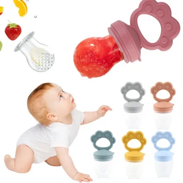 Silicone Fruit & Vegetable Juicing Baby Gum Toy Cartoon Chewing Teeth Grinding Stick Auxiliary Food Tool Safe Baby Care Utensils 1