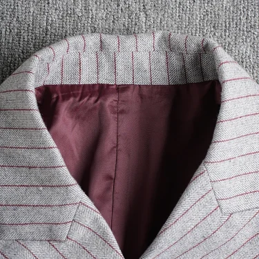 EAM Women Gray Striped Irregular Pleated Elegant Blazer New Lapel Long Sleeve Jacket Fashion Tide Spring Autumn 2024 CPDB342 4