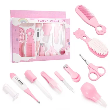 Kids Gift 10Pcs/set Newborn Baby Care Kit Thermometer Kid Toiletries Baby Kids Nail Hair Health Care Grooming Brush Kit 3