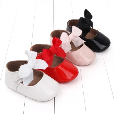 Baby Girl Princess Shoes High Quality PU and TPR Anti-slip Cute Bowknot Toddler Birthday Party Shoes for 0-18 M 2025 New Fashion 6