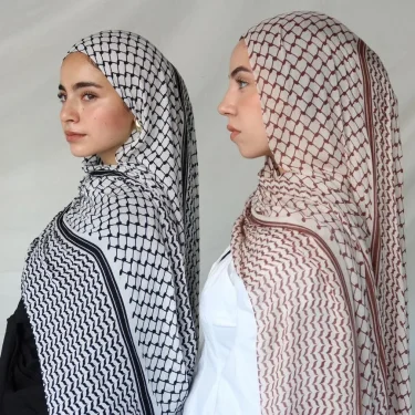 Fashion Kuffiyeh Hijab Chiffon Scarf Women Islamic Muslim Scarves Shawl Echarpe Breathable Foulard Dubai Hijabs 1