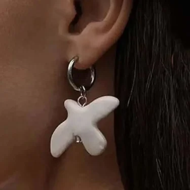 Fashion White Peace Dove Pendant Necklace Earrings for Women Vintage Metal Geometric Round Ear Hoop Jewelry Gift 6