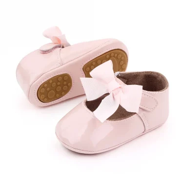 Baby Girl Princess Shoes High Quality PU and TPR Anti-slip Cute Bowknot Toddler Birthday Party Shoes for 0-18 M 2025 New Fashion 5