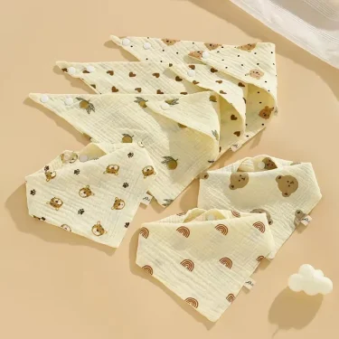 New Baby Cotton Soft Soothe Appease Square Towels Infant Color Matching Bandana Handkerchief Muslin Burp Cloths Feeding Bibs 4