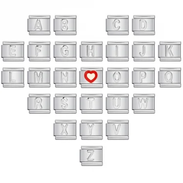 URING Fashion Silver Color 26 Letters A-Z Italian Charm Links Fit 9mm Stainless Steel Women Men Bracelet Jewelry DIY Making 2