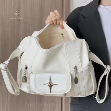 Y2k Soft Simplicity Versatile Large Capacity Tote Bags Star Classic Shoulder Bags Punk Goth Casual Crossbody New Travel Backpack 5