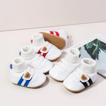 Spring & Autumn Baby Shoes Soft Cotton Sock Shoes Ankle-covered Style Fashion Design Sneakers Newborn Prewalker Shoes BXC4226 1