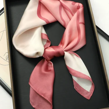 Luxury Brand 2025 Silk Square Scarf Women Cat Neck Hair Tie Band Beach Hijab Kerchief Head Headbands Bandana Female Foulard 70cm 6