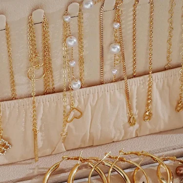 86pcs/Set Elegant Earrings Multi-Layered Necklace Ear Studs Rings 4-In-1 Faux Pearl Jewelry Set For Women Gift (No Box) New 2