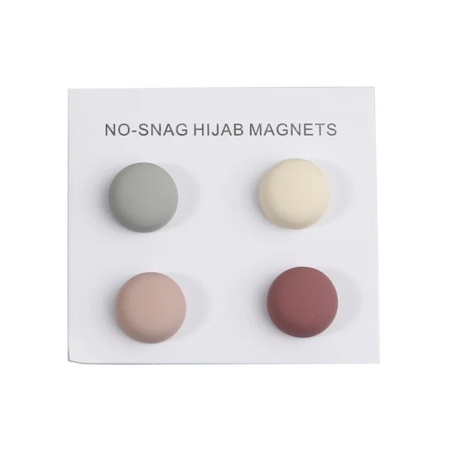 R2LE 4Pcs/set Round Hijab Pins Muslim Multi-Use Magnet Scarf Brooch Clip Safe Hijab Pins Jewelry Gifts for Women Girl Teen 2