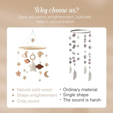 Let's make Baby Rattle Toy 0-12 Months Wooden Mobile Newborn Music Box Bed Bell Hanging Toys Holder Bracket Infant Crib Toy Gift 4