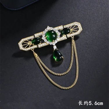 Retro Fashion Rhinestone Tassel Chains Brooch For Women Elegant Luxury Corsage Wedding Party Brooches Pins High Quality Badges 5