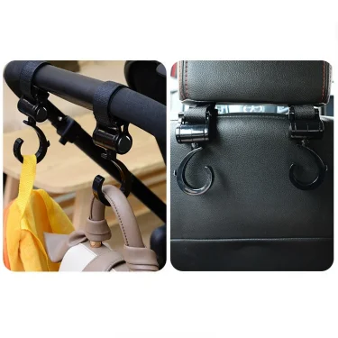 2Pcs Baby Stroller Accessories Hook Multi Purpose 360 Degree Rotating Stroller Hanging Hooks Bag Holder Baby Accessories 3