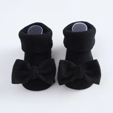 Toddler Baby Girls Socks Shoes Newborn Baby Floor Socks Bowknot Infant Baby Foot Socks First Walkers Prewalker Boots 0-12 Months 3