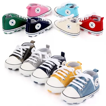 New Baby Shoes Boys Girls Classic Canvas Casual Sneakers Newborn First Walker Toddler Soft Sole Non-Slip Walking Shoes D2486 3