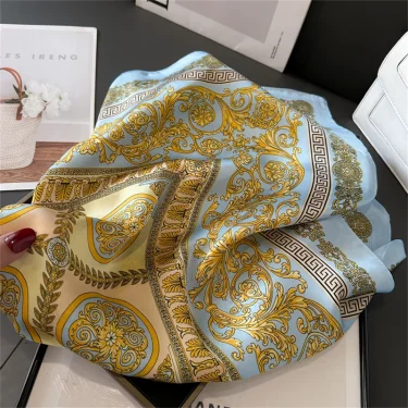2025 New Fashion 70X70cmPrinted Women\'s Scarf Pashmina Silk Scarf Square Shawl Decorative Headband Neck Luxury Design Bandana 3
