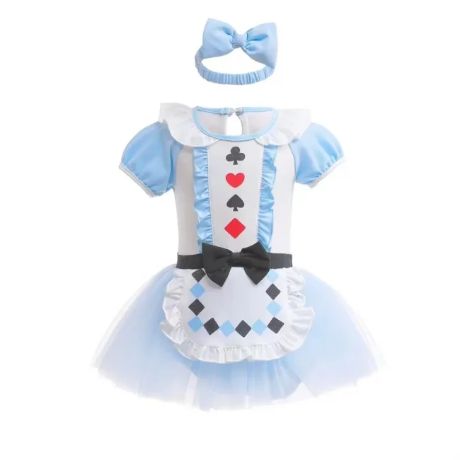 Baby Romper Dress With Headband Infant Baby Princess Girl Clothes Size 3-18M Cute Design Baby Dress Party Costumes 6