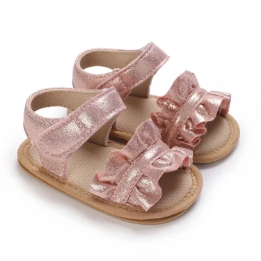 Fashion 0-18M Newborn Baby Girl Sandals Cute Summer Rubber Sole Princess Shoes Baby Anti slip First Step Walking Shoes 2
