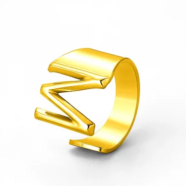 Stainless Steel Rings Temperament Noble 26-letter Ring Vintage Luxuries Adjustable Opening Ring For Women Jewelry Banquet Gifts 6