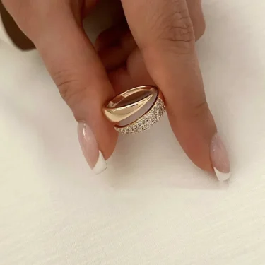 New Stainless Steel 18 K Gold Plated Sun Rings for Women Natural Stone Inlaid in Hollow Metal Texture Ring Trendy Jewelry 2