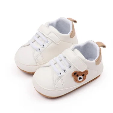 Baby Shoes Cute Bear Sneaker Spring and Autumn Style High Quality PU and TPR Sole Anti-slip 0-9-18 Month Toddler Walking BMB3134 4