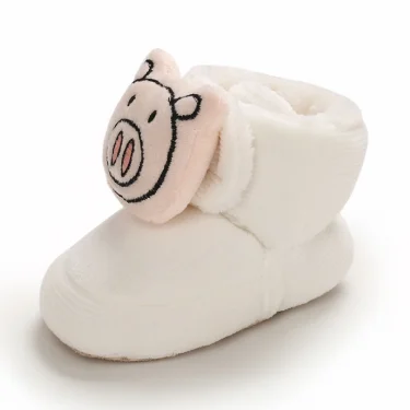Winter baby shoes 0-18M thick and plush warm cotton shoes for boys and girl cute soft and non slip walking shoes 5